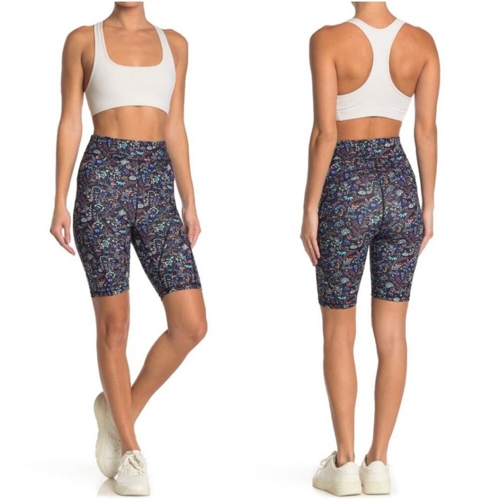 Free People Movement Lose Your Marbles Floral Paisley High Rise Bike Shorts